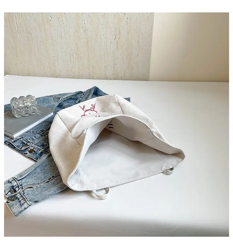 Blue Embroidered Canvas Student Bag 2025 — feature 10