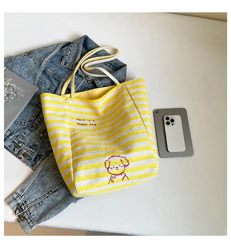 Blue Embroidered Canvas Student Bag 2025 — feature 11