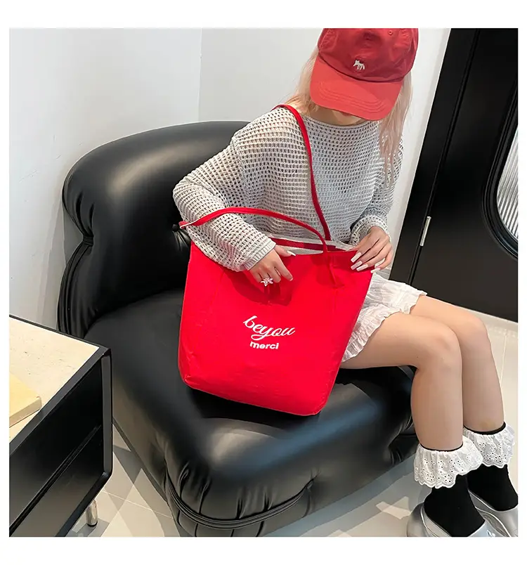 Blue Embroidered Canvas Student Bag 2025 — feature 20