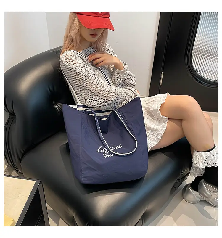 Blue Embroidered Canvas Student Bag 2025 — feature 23