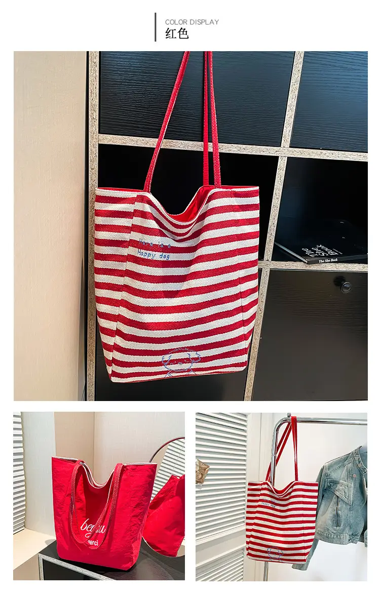 Blue Embroidered Canvas Student Bag 2025 — feature 24