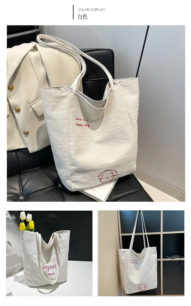 Blue Embroidered Canvas Student Bag 2025 — feature 27