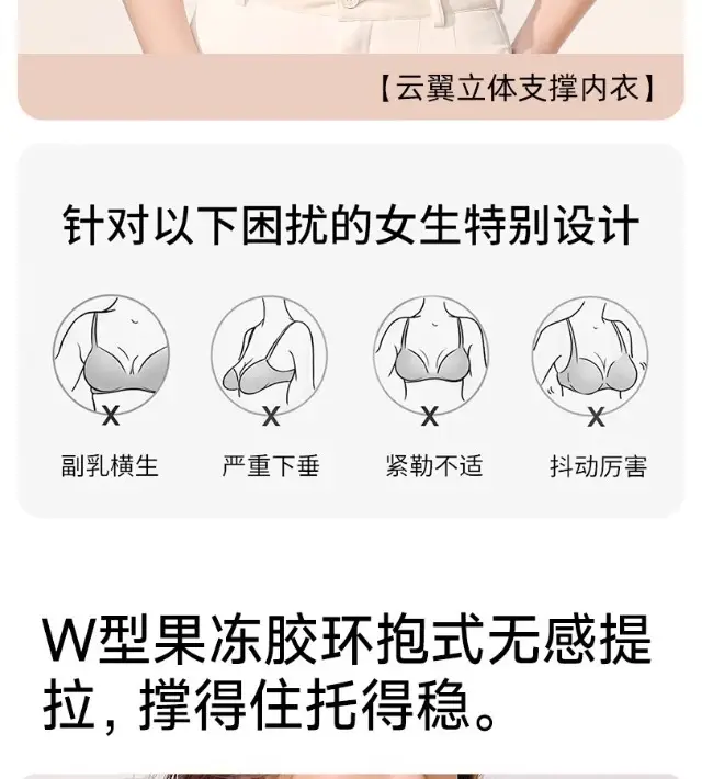 Large Bust Bra for Women, Full Cup, Thin Style, Anti-Sagging, Side Breast Gathering, Seamless Shaping Bra, Summer Thin Style, Seamless — feature 3