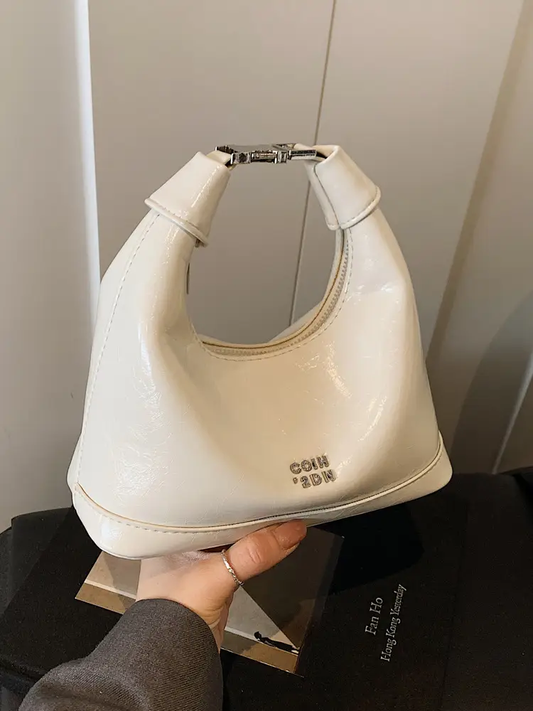 Women's White Leather Satchel Bag with Crossbody Strap - Image 7