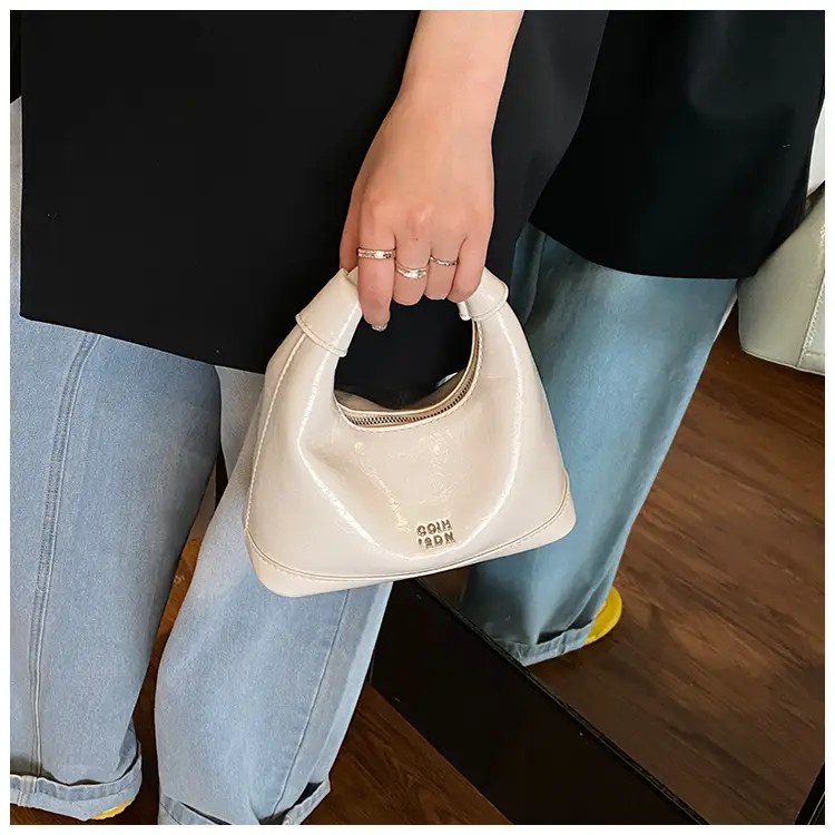Women's White Leather Satchel Bag with Crossbody Strap — feature 25