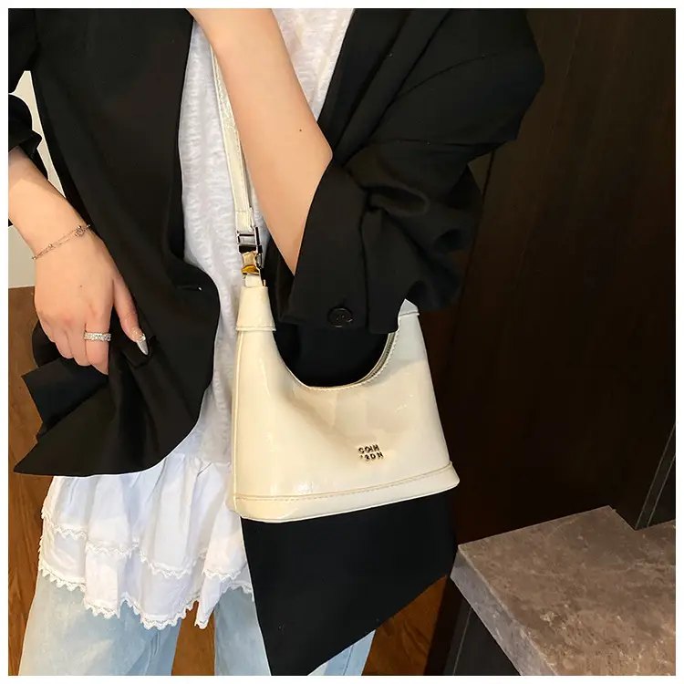 Women's White Leather Satchel Bag with Crossbody Strap — feature 26