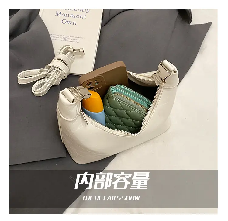 Women's White Leather Satchel Bag with Crossbody Strap — feature 3