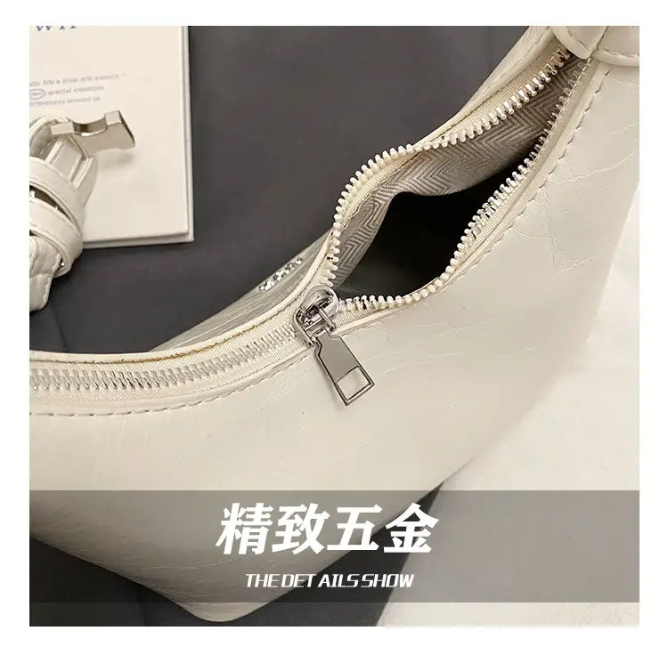 Women's White Leather Satchel Bag with Crossbody Strap — feature 4