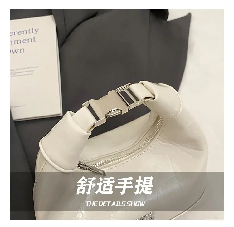 Women's White Leather Satchel Bag with Crossbody Strap — feature 6