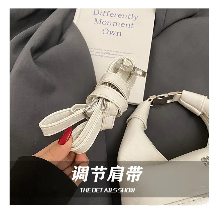Women's White Leather Satchel Bag with Crossbody Strap — feature 7