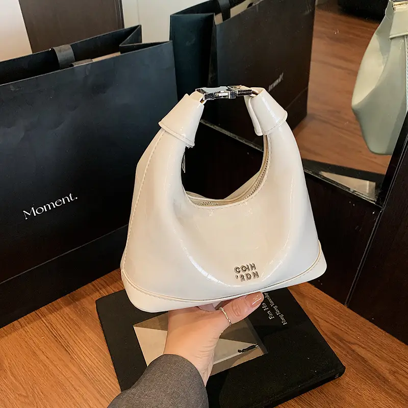 Women's White Leather Satchel Bag with Crossbody Strap - Image 6