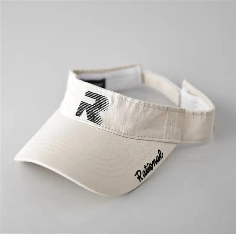 Denim Visor Cap with Letter Embroidery Unisex Sports Cap