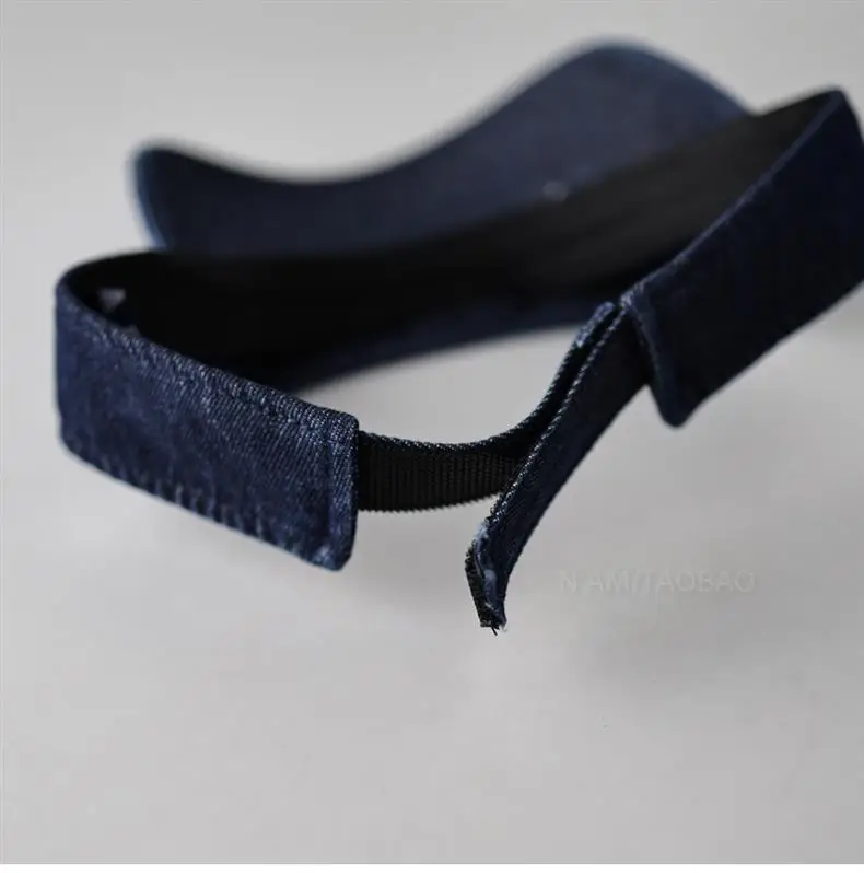 Denim Visor Cap with Letter Embroidery Unisex Sports Cap — feature 11