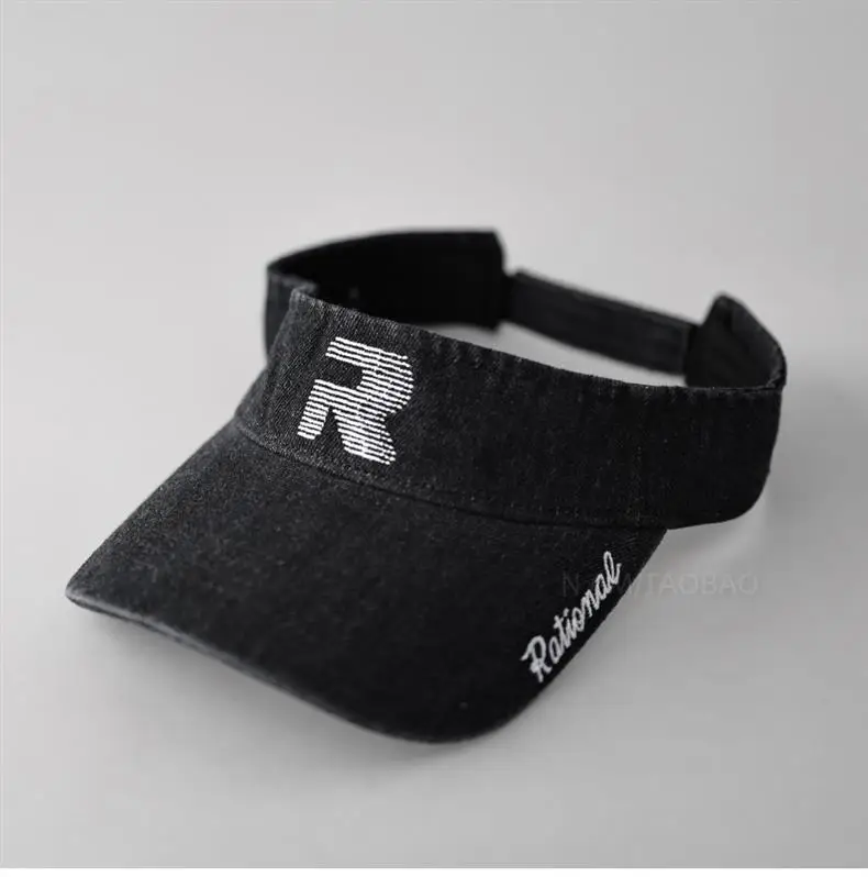 Denim Visor Cap with Letter Embroidery Unisex Sports Cap — feature 3