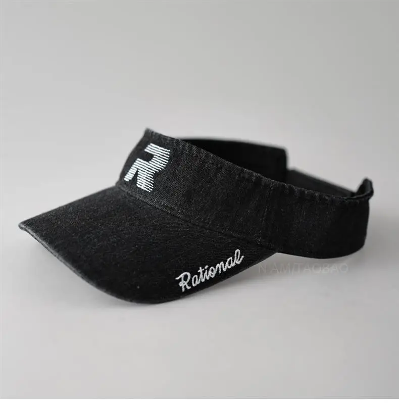 Denim Visor Cap with Letter Embroidery Unisex Sports Cap — feature 9