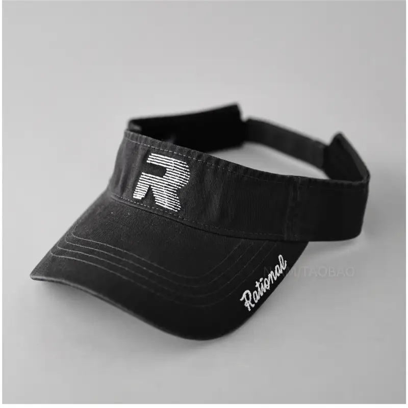 Denim Visor Cap with Letter Embroidery Unisex Sports Cap
