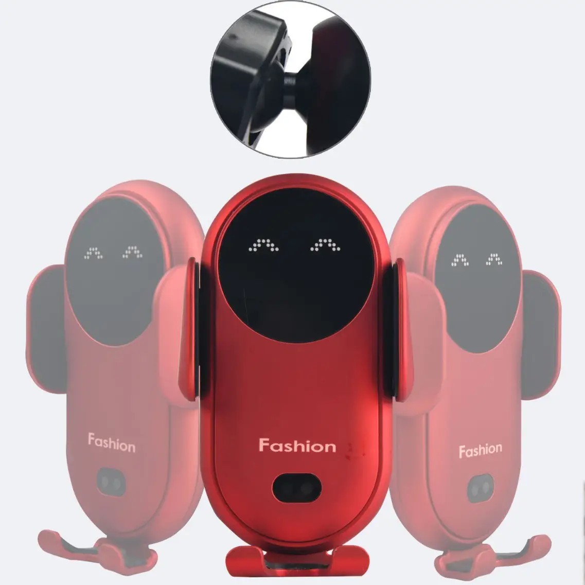 Red Wireless Phone Holder for Car with Fast Charging