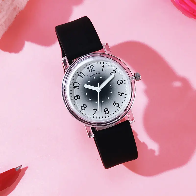 2025 New Silicone Band Student Watch Girls Junior High School Exam Special Watch Luminous Waterproof Quartz Watch