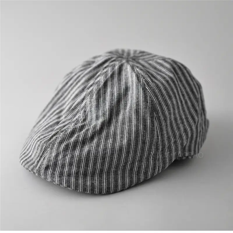 Men & Women Retro Striped Duckbill Cap