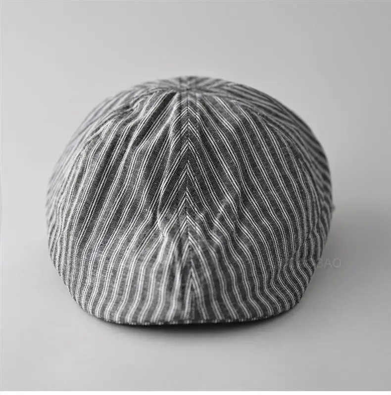 Men & Women Retro Striped Duckbill Cap — feature 1
