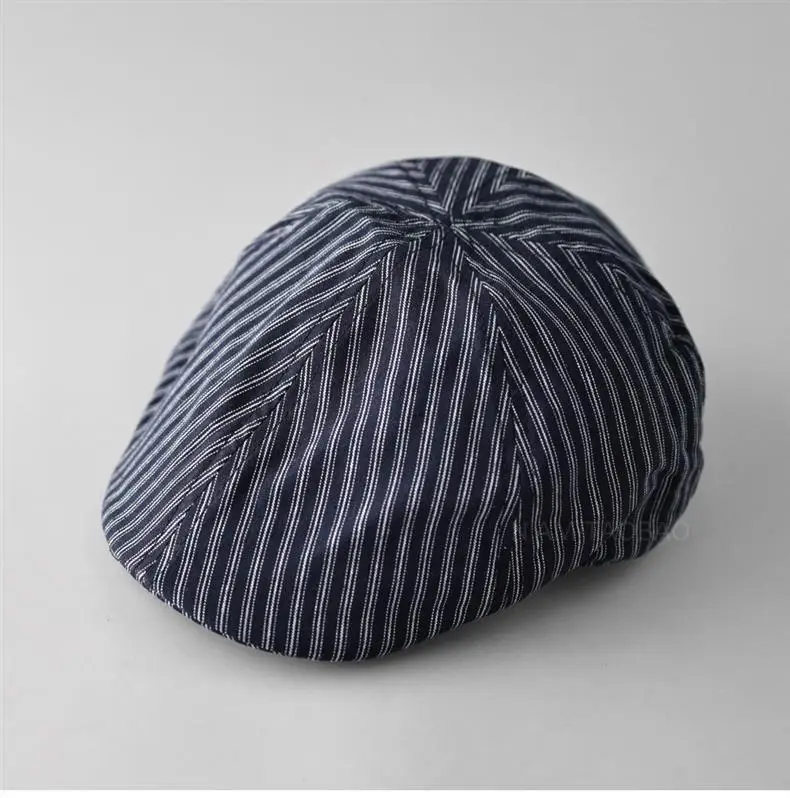 Men & Women Retro Striped Duckbill Cap — feature 11