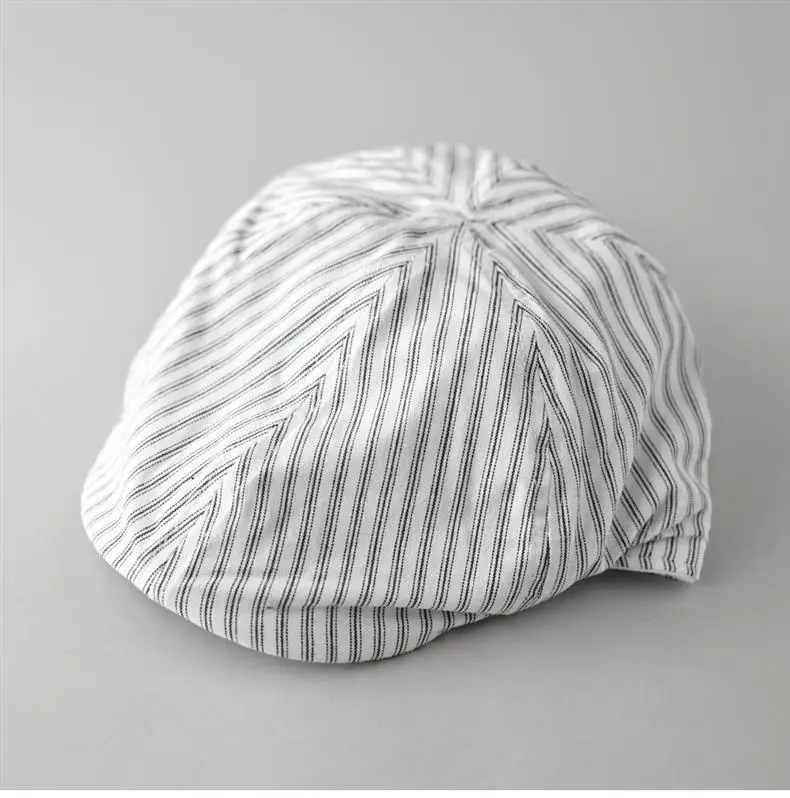 Men & Women Retro Striped Duckbill Cap — feature 12