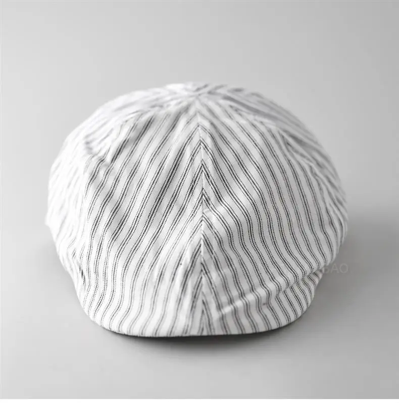 Men & Women Retro Striped Duckbill Cap — feature 2
