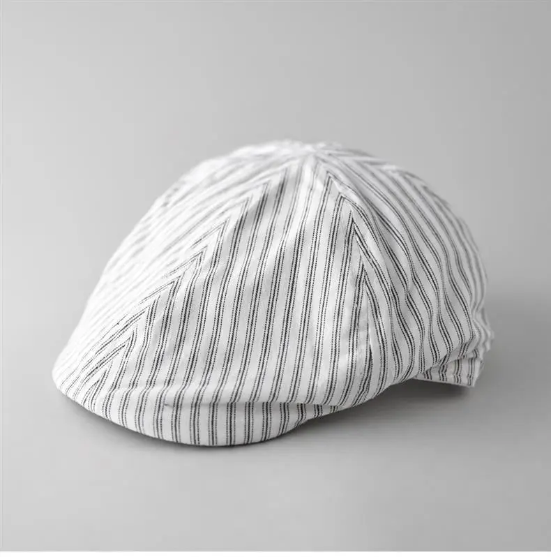 Men & Women Retro Striped Duckbill Cap — feature 3
