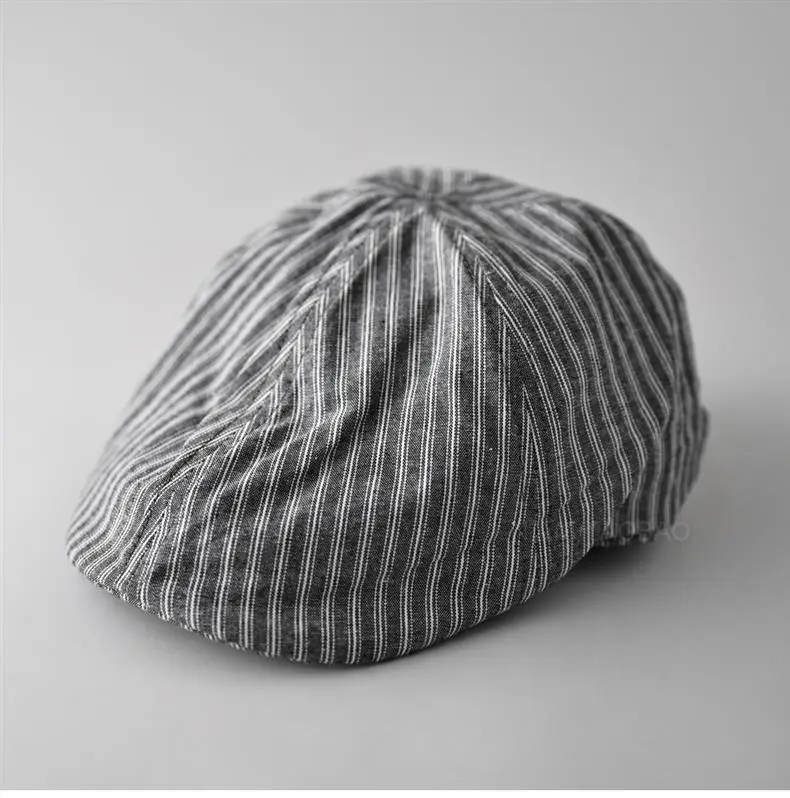 Men & Women Retro Striped Duckbill Cap — feature 5