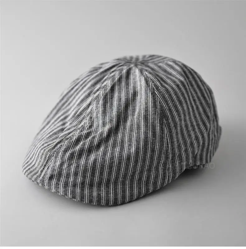 Men & Women Retro Striped Duckbill Cap — feature 6