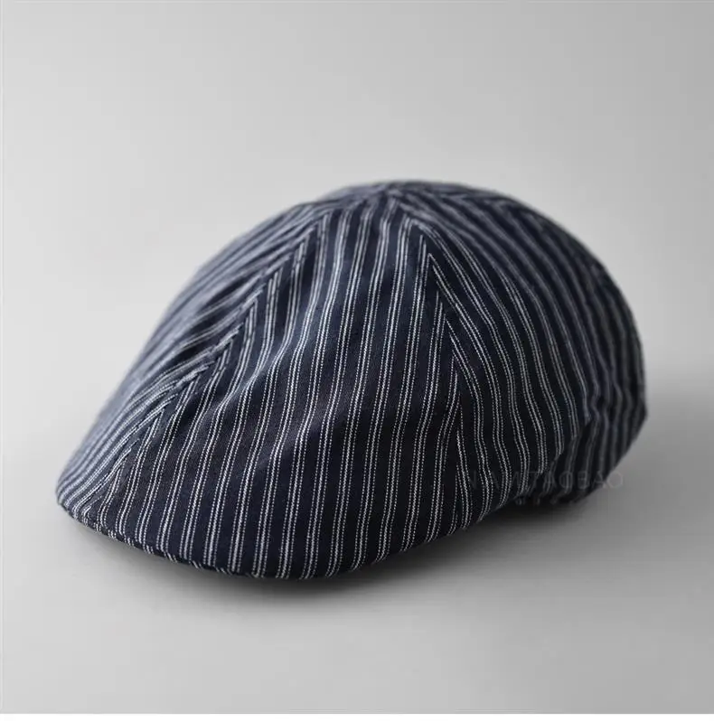 Men & Women Retro Striped Duckbill Cap — feature 7