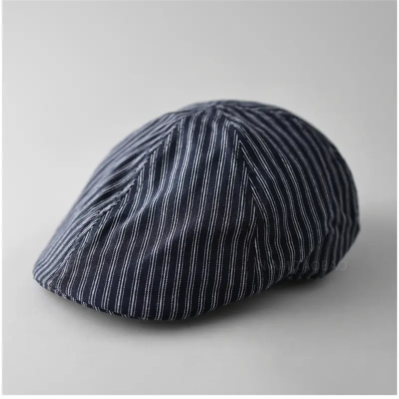 Men & Women Retro Striped Duckbill Cap
