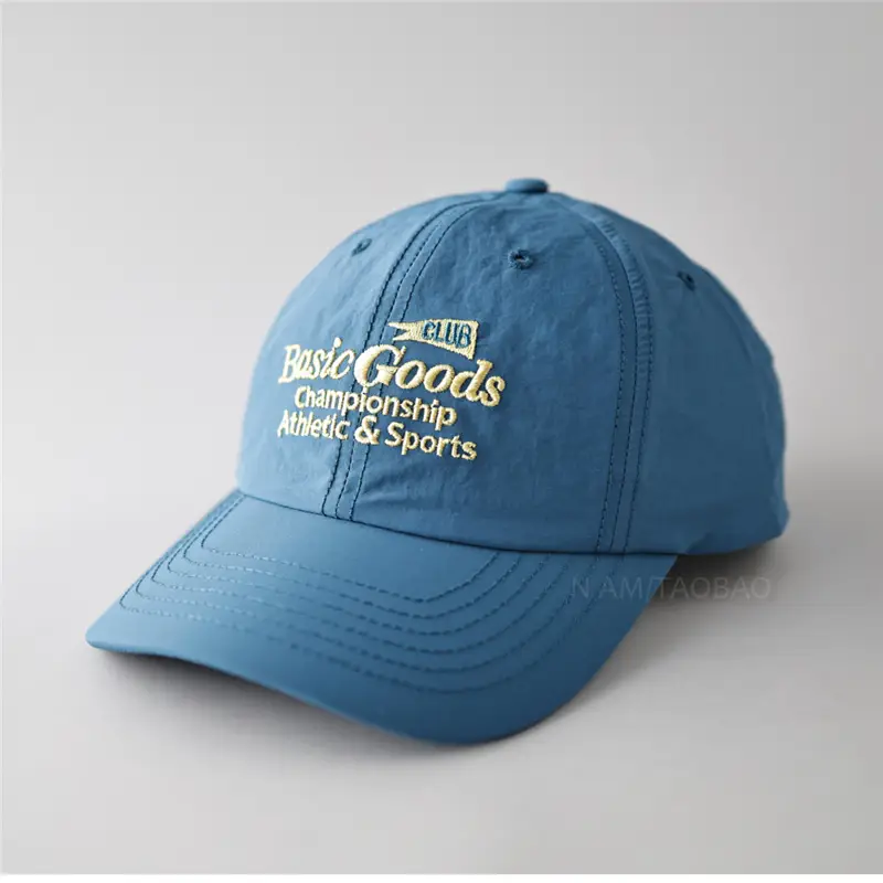 Men Baseball Cap Beige Cotton Contrast Letter Print