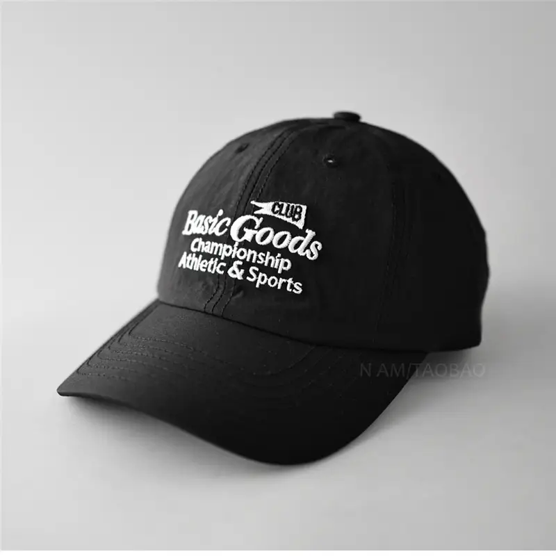Men Baseball Cap Beige Cotton Contrast Letter Print