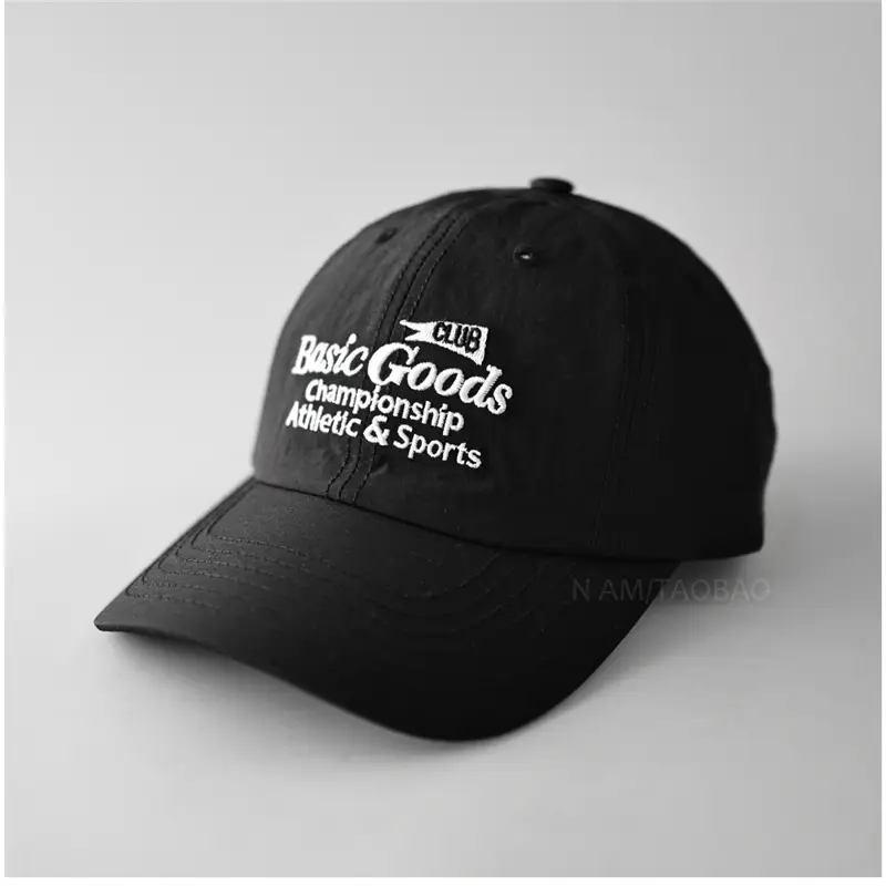 Men Baseball Cap Beige Cotton Contrast Letter Print