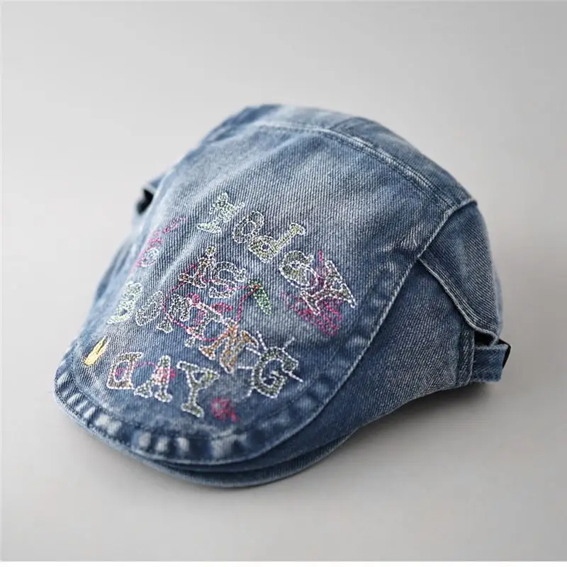 Black Embroidered Forward Cap with Colorful Letter Design - Image 5
