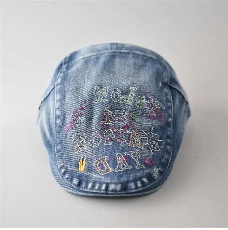 Black Embroidered Forward Cap with Colorful Letter Design — feature 10