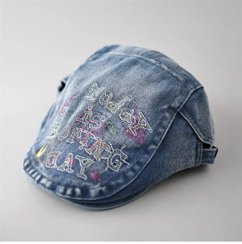 Black Embroidered Forward Cap with Colorful Letter Design — feature 2