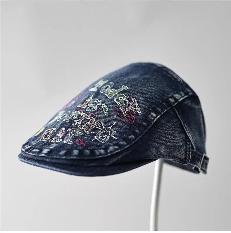 Black Embroidered Forward Cap with Colorful Letter Design — feature 4