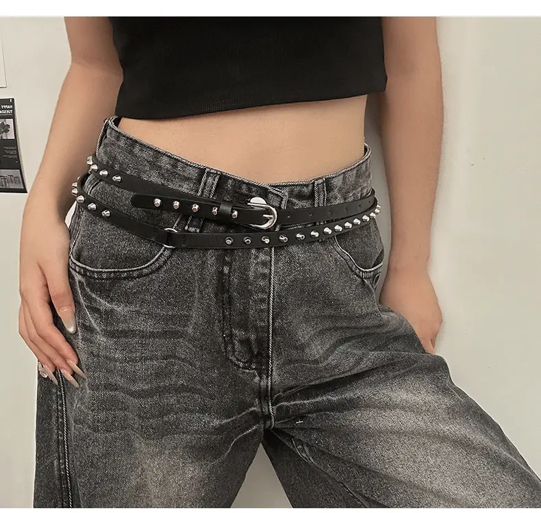Punk Metal Belt Black Brown Subculture Y2K — feature 5