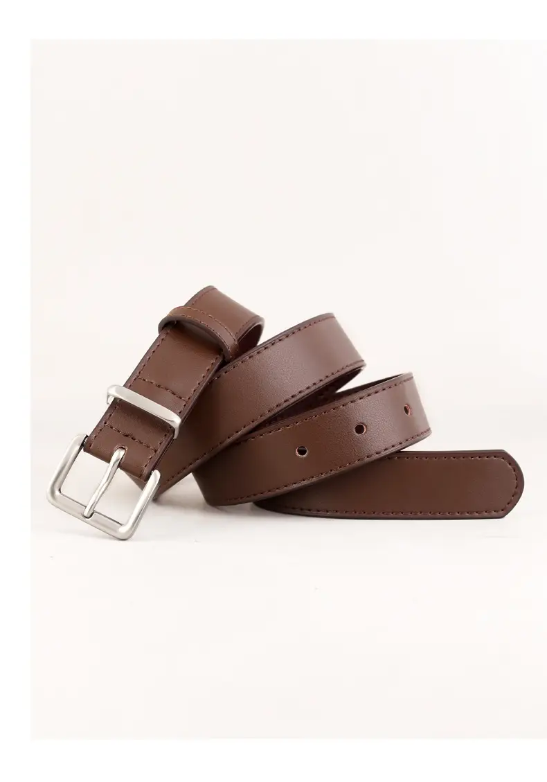 Women's Genuine Leather Belt with Pin Buckle Black — feature 13