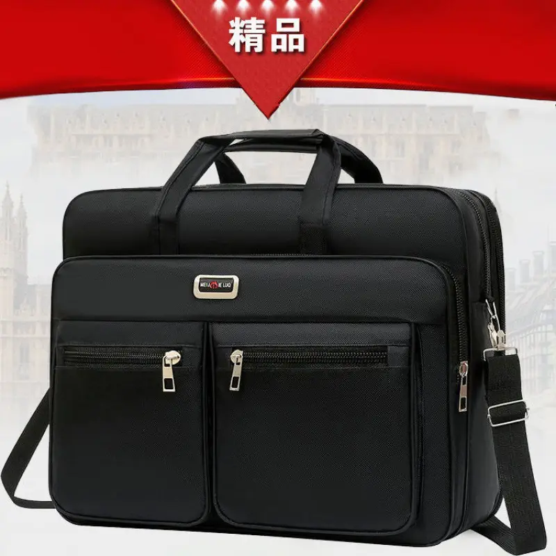 Large Capacity Men's Oxford Shoulder Bag Waterproof Business Briefcase - Image 16