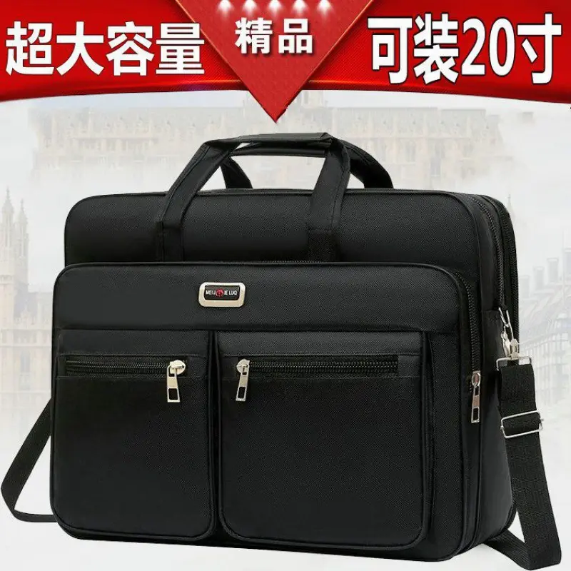 Large Capacity Men's Oxford Shoulder Bag Waterproof Business Briefcase - Image 17