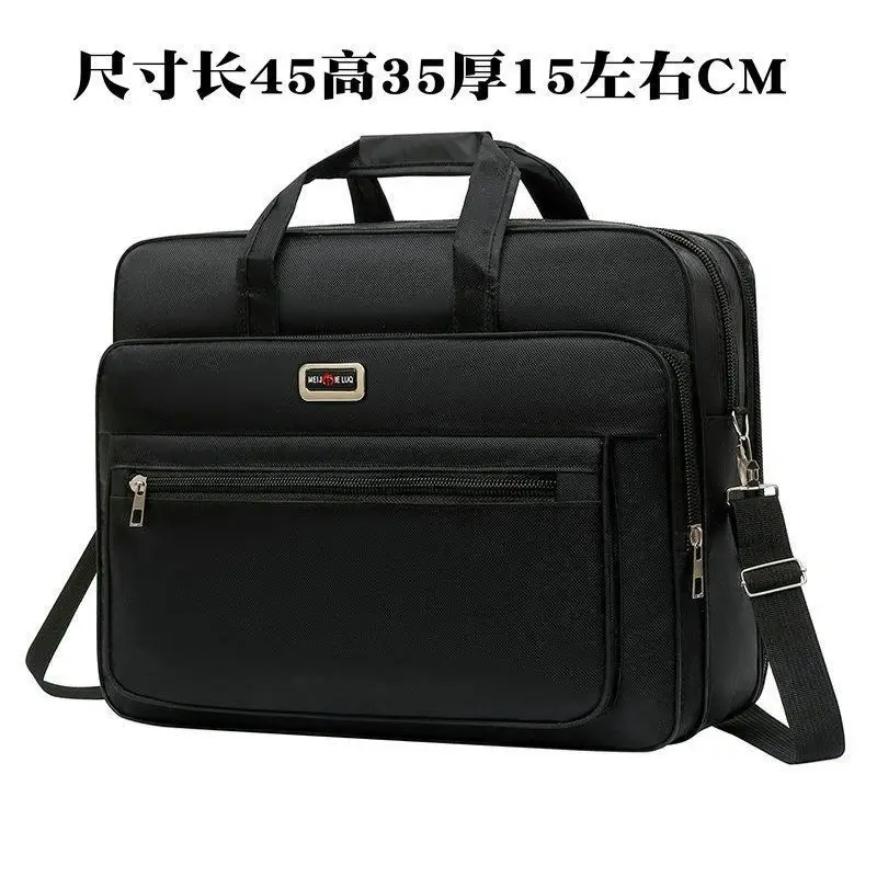 Large Capacity Men's Oxford Shoulder Bag Waterproof Business Briefcase - Image 10