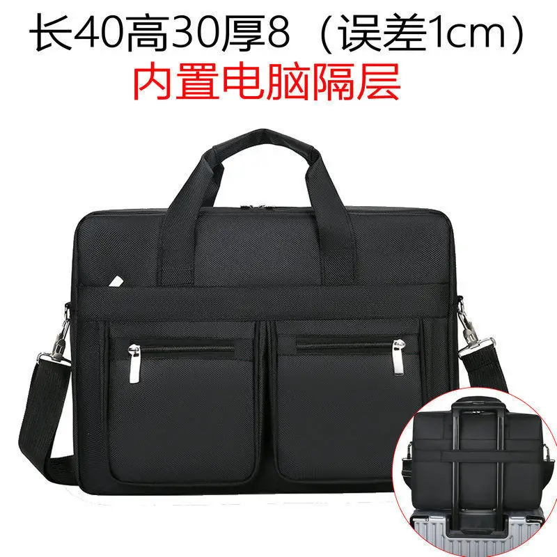 Large Capacity Men's Oxford Shoulder Bag Waterproof Business Briefcase - Image 11