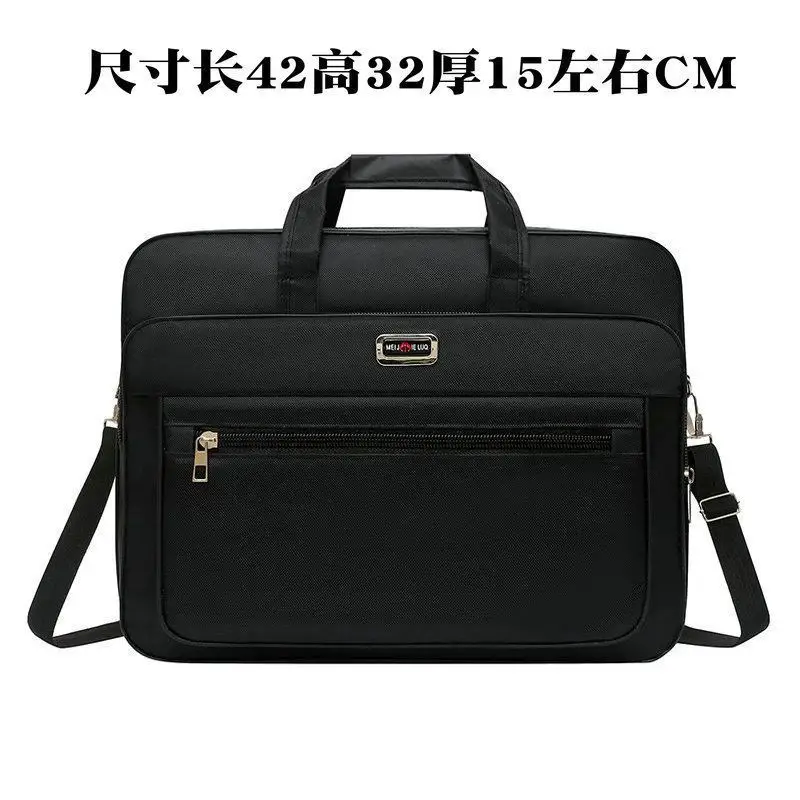 Large Capacity Men's Oxford Shoulder Bag Waterproof Business Briefcase - Image 7