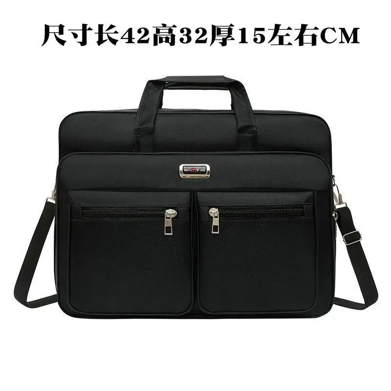 Large Capacity Men's Oxford Shoulder Bag Waterproof Business Briefcase - Image 8
