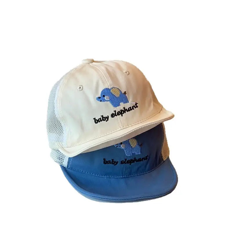 Baby Elephant Mesh Cap Sun Protection Blue Beige - Image 10