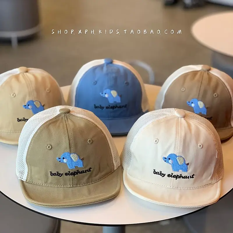 Baby Elephant Mesh Cap Sun Protection Blue Beige — feature 8