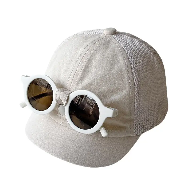 Men Women Mesh Sun Hat with White Sunglasses - Image 11